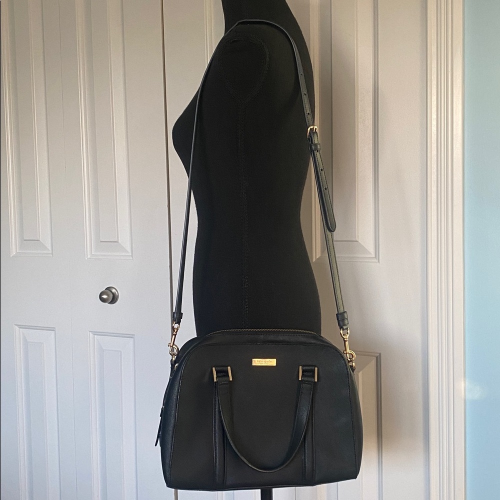 kate spade Black Satchel Crossbody Bag with Gold Hardware